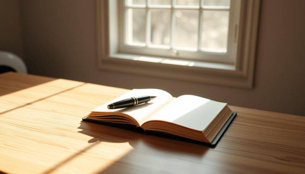 pen and paper journaling setup