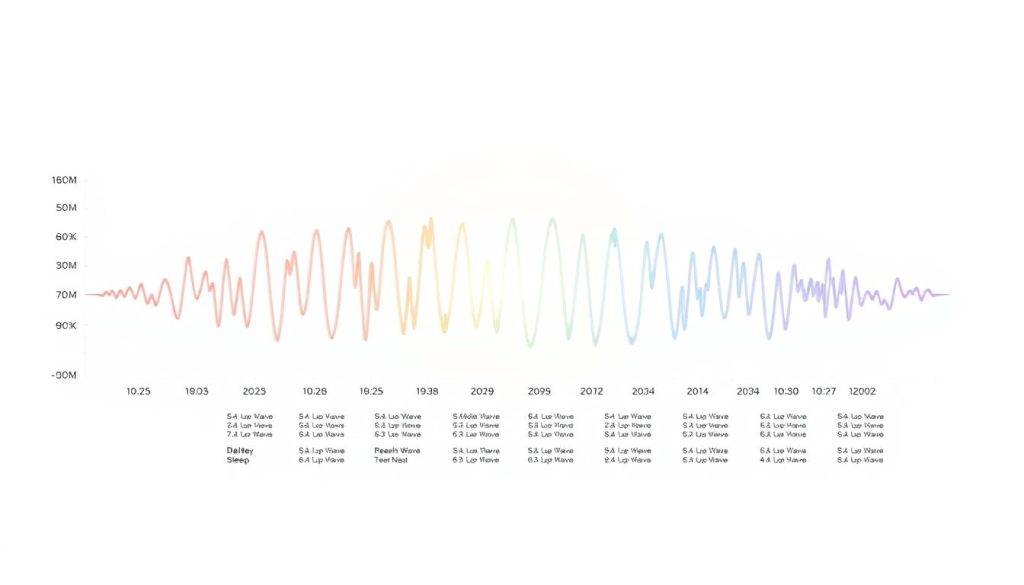 A detailed, high-resolution medical illustration depicting a brainwave frequency chart. The chart shows the different brainwave patterns associated with various states of consciousness, from delta waves during deep sleep to gamma waves during heightened focus and awareness. The chart is rendered in a sleek, modern style with a clean, minimalist aesthetic. The background is a soft, neutral gradient that allows the brainwave chart to take center stage. Accurate scientific details are included, with precise labels and values for each brainwave frequency range. The overall mood is one of clinical precision and informative clarity, conveying the profound influence of sound frequencies on the human brain.