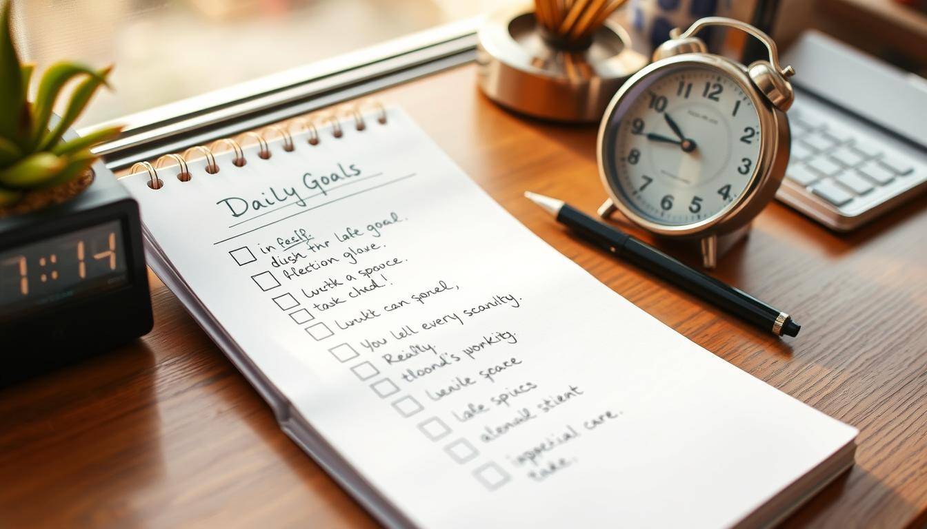 Writing down goals daily